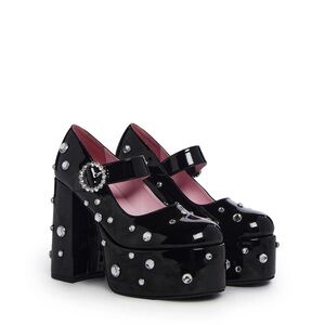 Dolls Kill Rhinestone Mary Jane Platform Heels